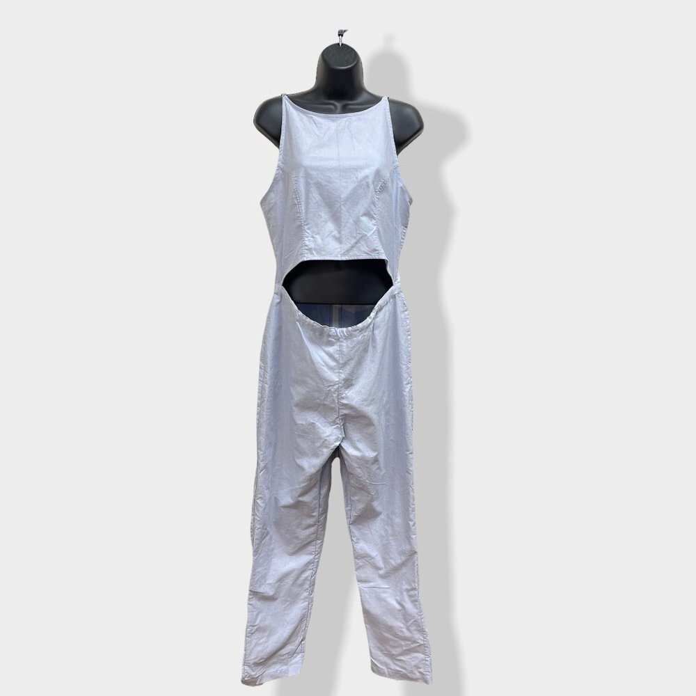 WOMEN'S Blue Open Front Jumpsuit‎